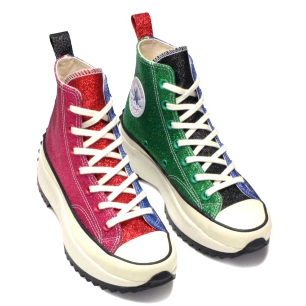 JW Anderson x Converse Run Star Hike High "Glitter Pack" sneakers (NWOT)